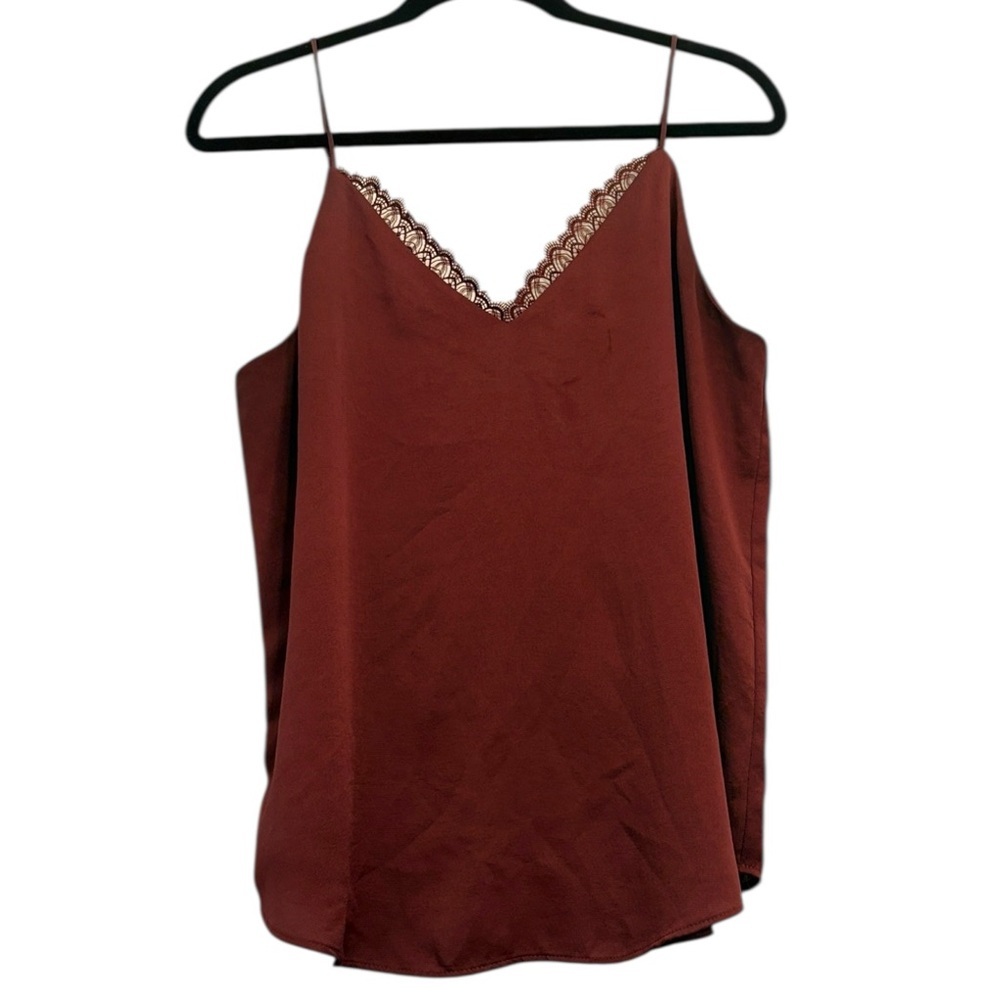 Express Womens Brown Lace Trim Camisole Tank Medium Casual Feminine Y2K